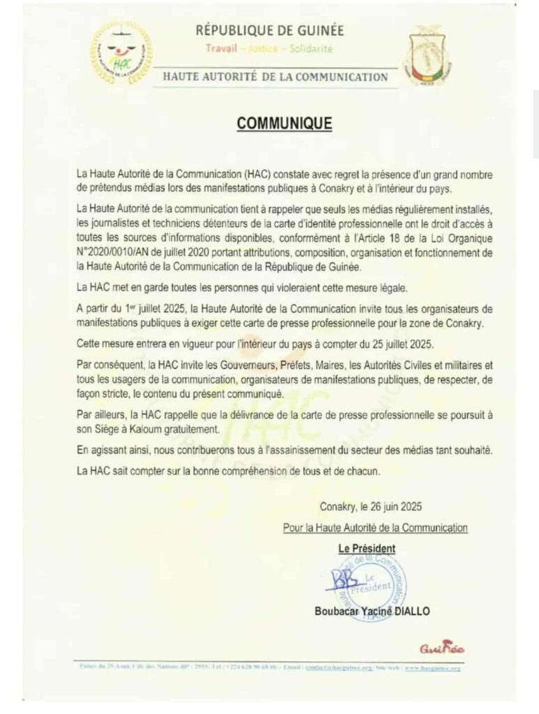 IMG_5655-773x1024 Carte de presse obligatoire : la HAC resserre le contrôle sur les médias non agréés ( communiqués)