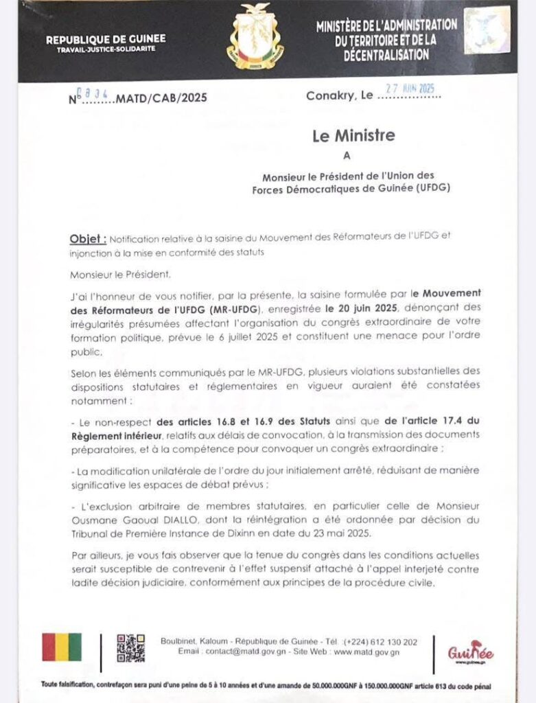 IMG_5767-781x1024 Guinée : Le ministre de l’administration du territoire ordonne à l’UFDG de surseoir à l’organisation du congrès extraordinaire du 06 juillet et à exécuter la décision relative à la réintégration de Ousmane Gaoual (Copie)