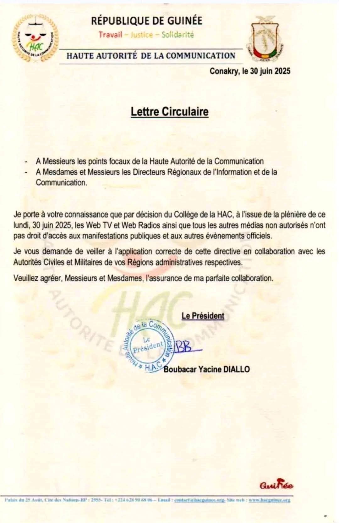 IMG_5975 Médias : La HAC interdit aux web télés et radios de couvrir des évènements .