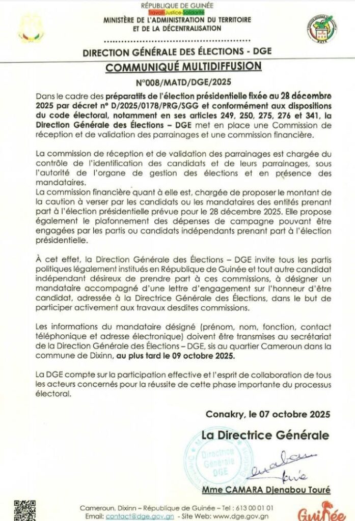 IMG_1194-1-697x1024 Présidentielle 2025 : la DGE annonce la mise en place de deux importantes commissions.