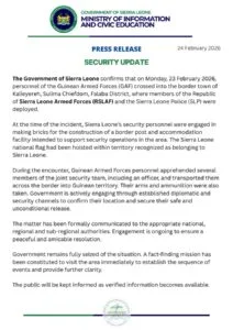 image-10 Crise frontalière entre Conakry-Freetown : place à la guerre des communiqués mais …