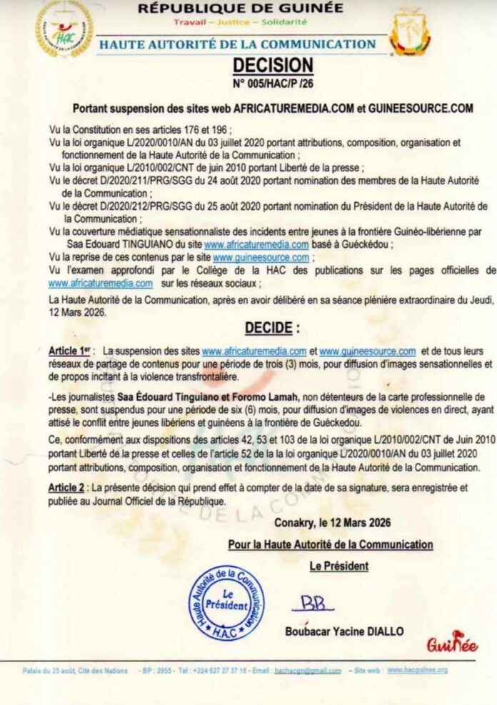 1000656883 Urgent/HAC : deux sites d’information suspendus (la raison)