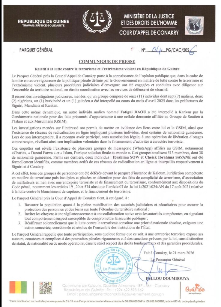 1000678200-737x1024 Lutte contre le terrorisme : Un pas de géant a été franchi par le Parquet général (communiqué)