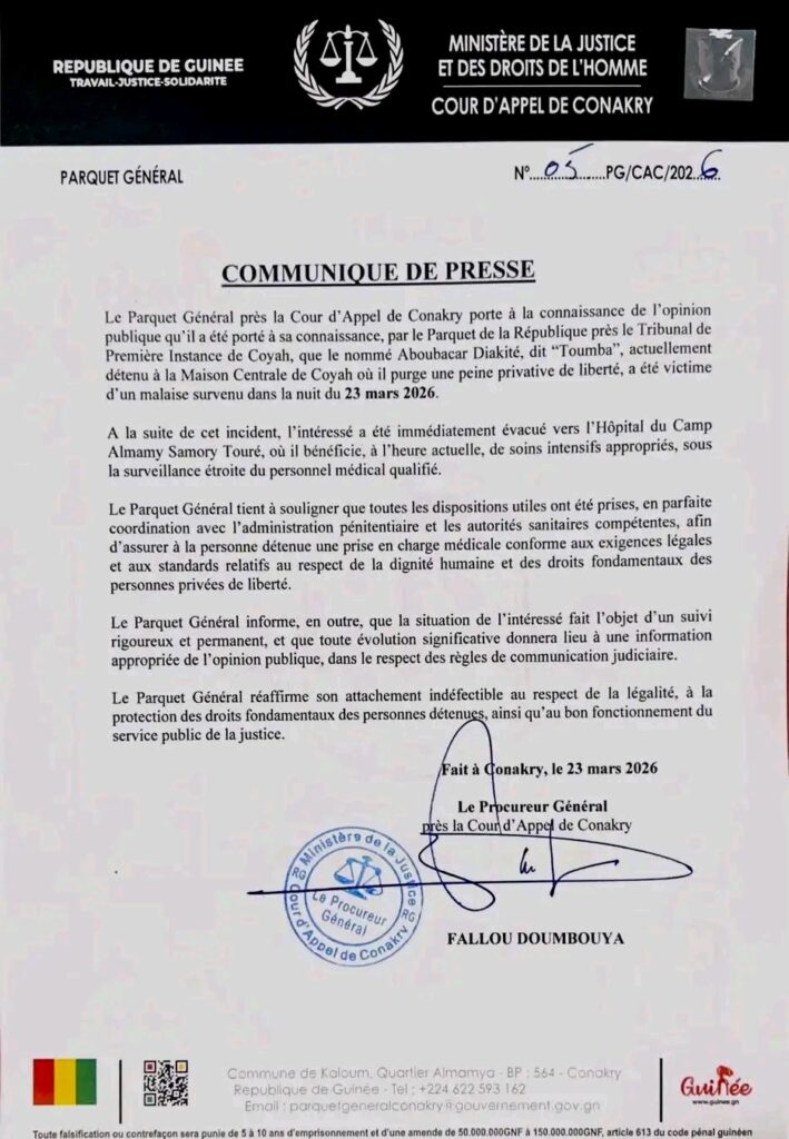 1000680072-709x1024 Malaise de Toumba Diakité en prison : les précisions du Parquet général (communiqué)