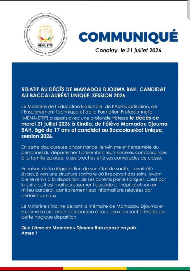 image-1-719x1024 Décès du candidat Mamadou Djouma Bah : le département en charge de l'éducation se défend (communiqué)